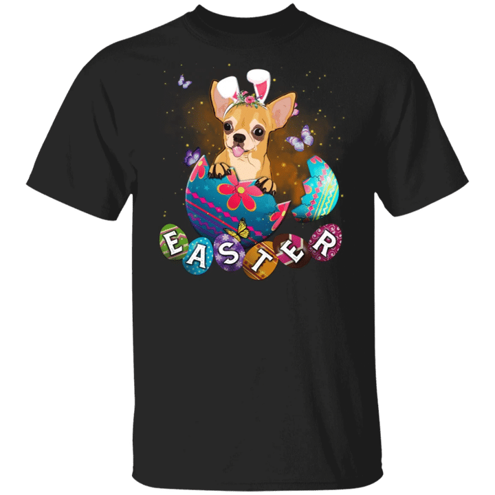 Chihuahua In Egg Easter T-Shirt Dog Graphic Tee Easter Shirt Gift For Teens Chihuahua Lover