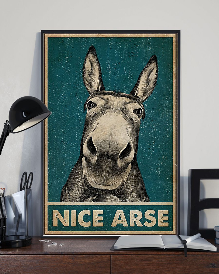 Donkey Nice Arse Poster Funny Bathroom Art Unique Gift For Friends Room Decor Poster