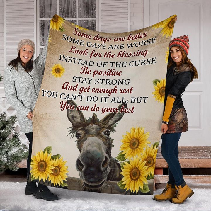 Horse Sunflower Fleece Blanket Some Days Are Better Quote Blanket Winter Gift For Bestfriend