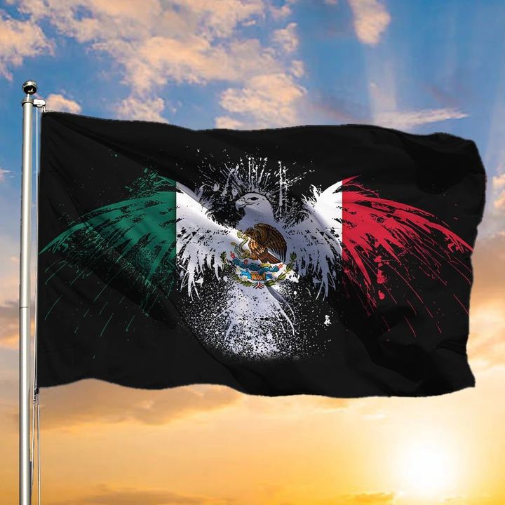 Mexican Flag Cool Mexican Flag With Eagle Horizontal Proud Flag Mexico Gifts For Outdoor Decor