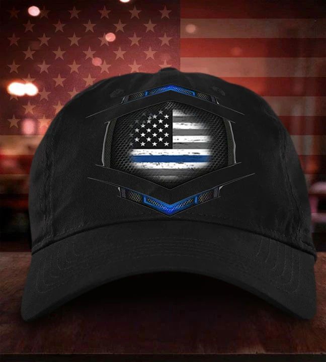 Thin Blue Line American Flag Hat Old Retro Design Honor Law Enforcement Gift For Police