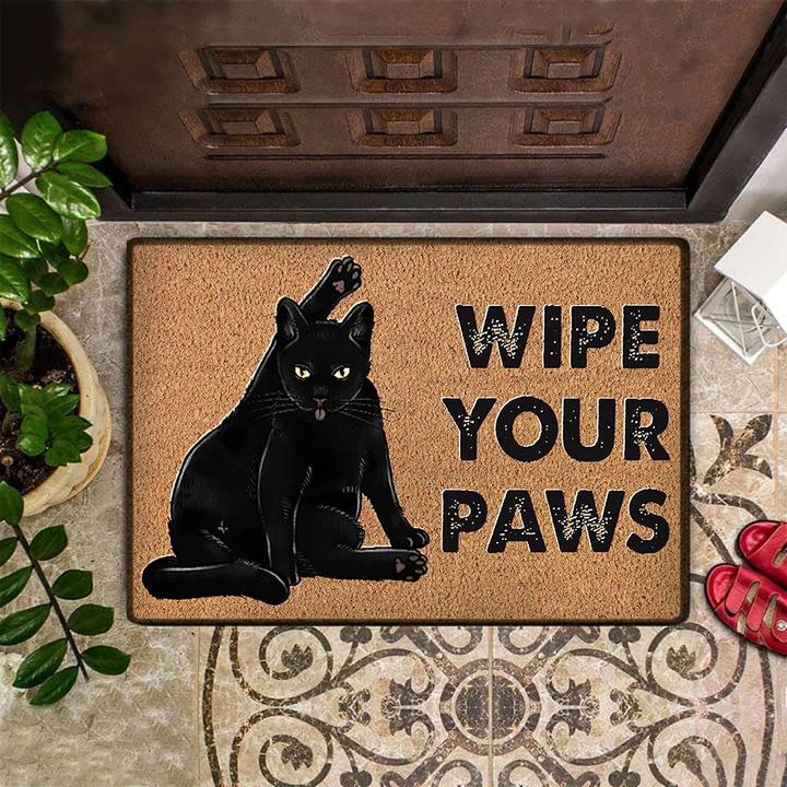 Wipe Your Paws Doormat Black Cat Doormat Bed Bath And Beyond Door Mat For Cat Lovers Gift