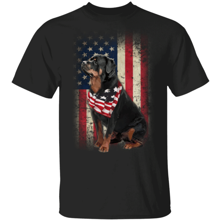 Rottweiler American Usa Flag Dog T-Shirt Patriotic Old Navy American Flag Shirt