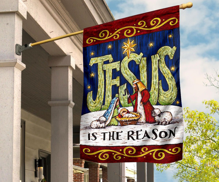 Jesus Is The Reason For The Season Flag Winter Gifts For Christianity Unique Xmas Ornaments