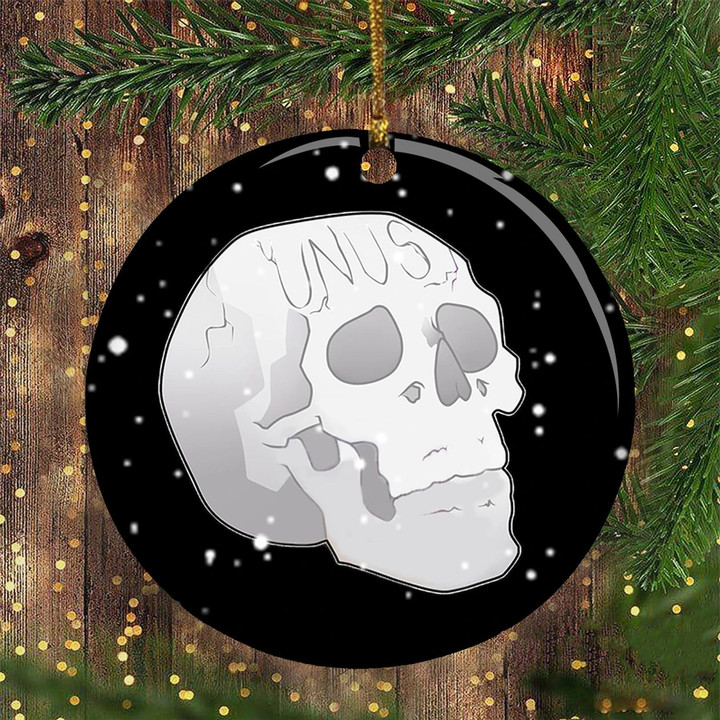 Unus Annus Skull Christmas Ornament Unus Annus Merch Outdoor Ornament For Tree 2020