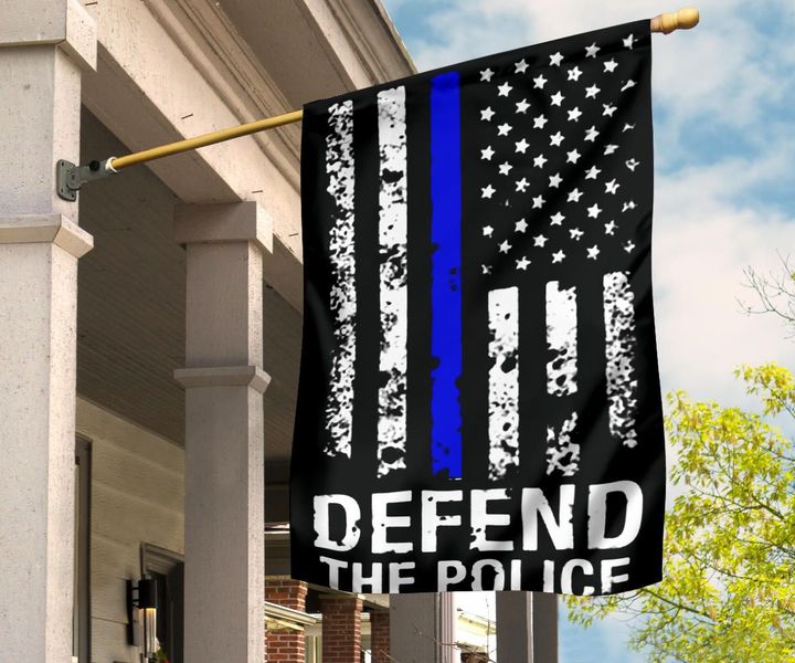 Defend The Police American Thin Blue Line Flag Gift For Law Enforcement Person Flag