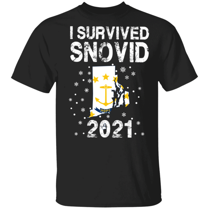 Rhode Island I Survived Snovid 21 Shirt Winter Snovid 2023 T-Shirt Gift
