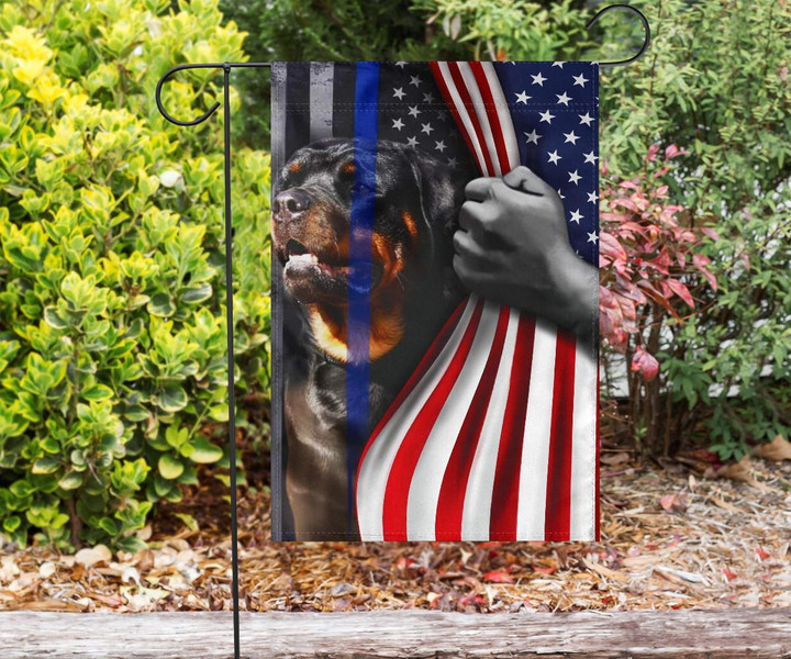 Rottweiler Inside American Flag Gift For Dog Owner Outdoor Decor