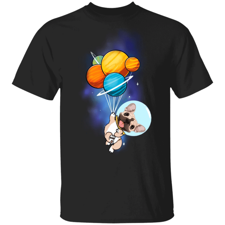 Frenchie Balloon T-Shirt Cute Astronaut Dogs Unisex Shirt Gifts For Dog Lover