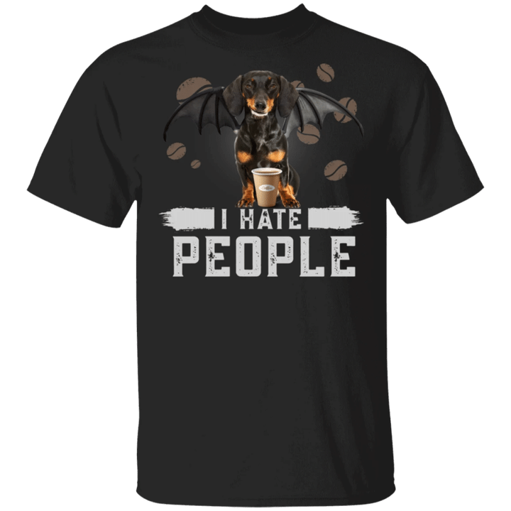 Dachshund I Hate People T-Shirt Funny Dachshund Shirt With Saying Gift For Coworkers Friend