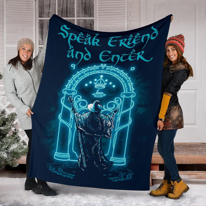 Speak Friend And Enter Fleece Blanket Gift Idea