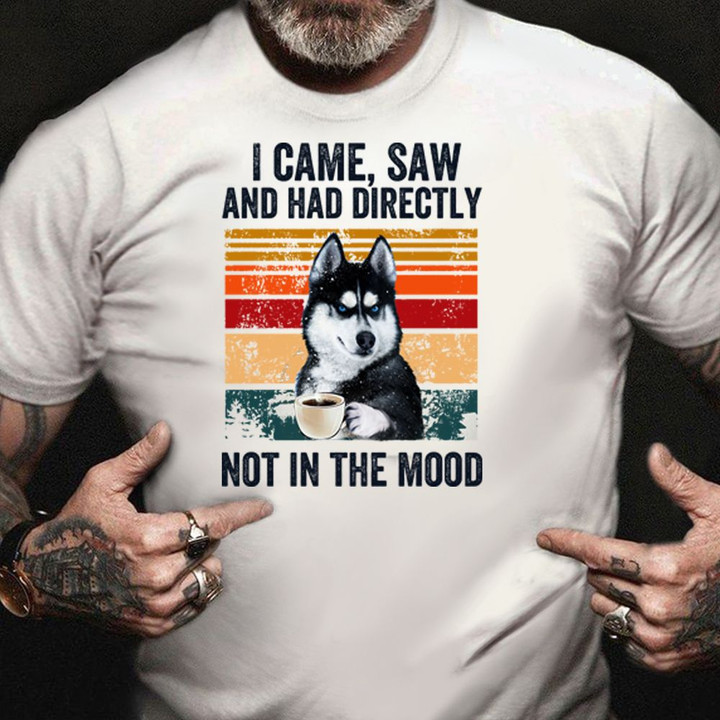 Husky I Came Saw And Had Directly Not In The Mood T-Shirt Funny Sarcasm Sayings Husky Shirt