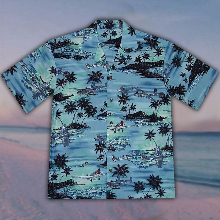 Military Hawaiian Shirt World War 2 Air Force Aloha Tropical Shirt Father's Day Gift