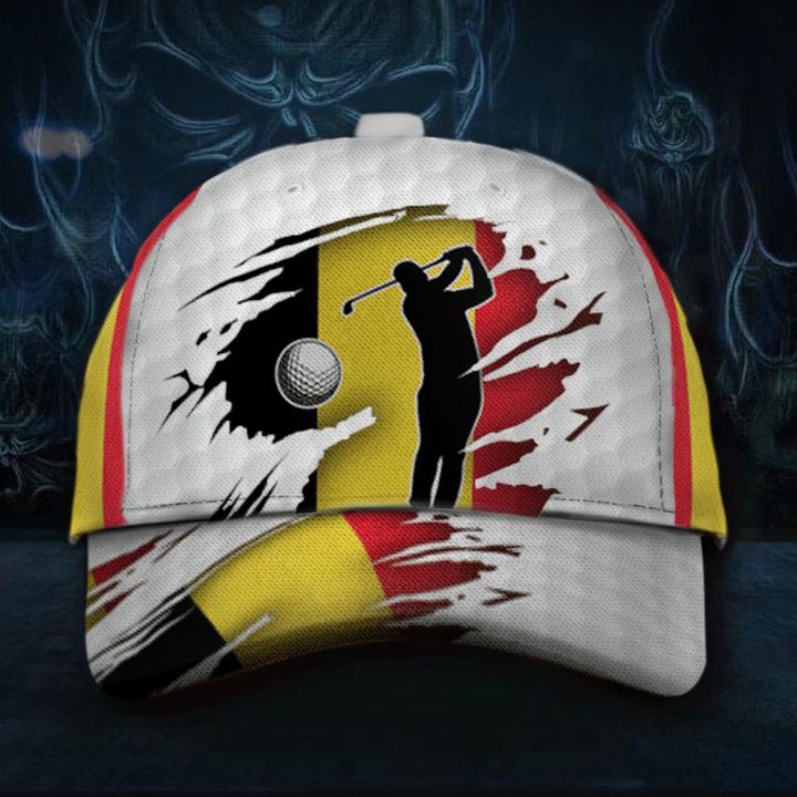 Belgium Flag Golfer Hat Print Graphic Patriotic Hats Best Golf Gifts For Dad