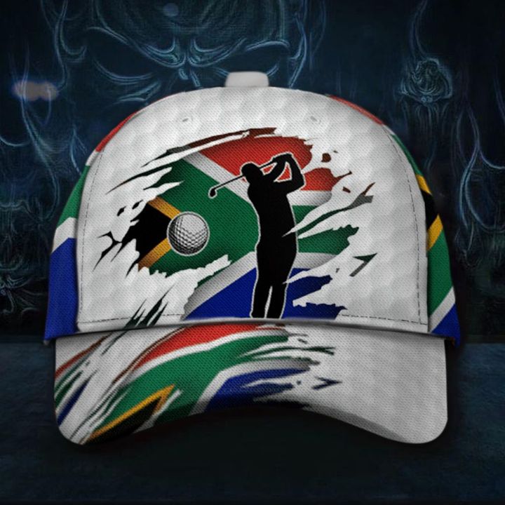 South Africa Flag Golfer Cap Proud Black American Hat Gift Ideas For Golf Lovers