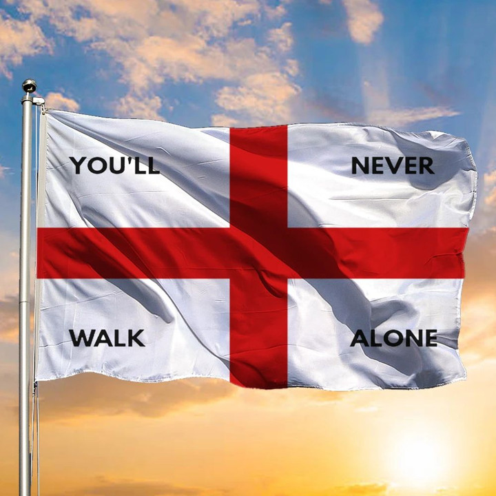 You'll Never Walk Alone England Flag Euro Football Banner Flag For Fans