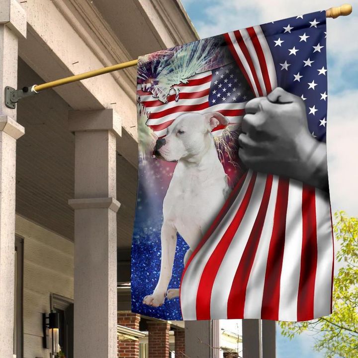 American Bulldog Flag Dog Patriotic Happy Independence Day Fourth Of July Decor