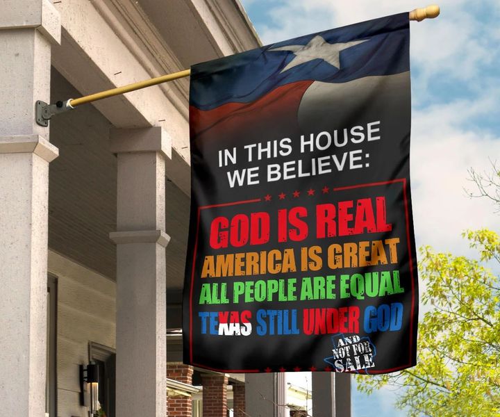 In This House We Believe Texas Still Under God Flag Christian Patriotic Texas Decor For Home