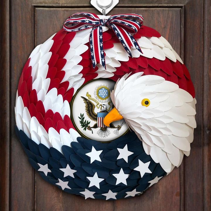 US Air Force American Eagle Wreath Patriotic Air Force Merch Front Porch Decor