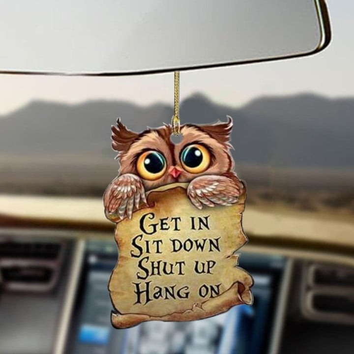Owl Get In Sit Down Shut Up Hang On Car Hanging Ornament Funny Car Accessories For Brother