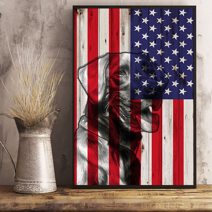 Rottweilers American Flag Poster ​Patriotic Poster Independence Day Decor Gift For Dog Lovers