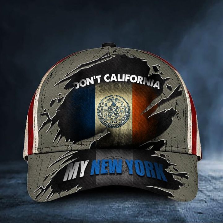 Don't California My New York Hat Vintage USA Flag Cap Proud New York State Merch Gift