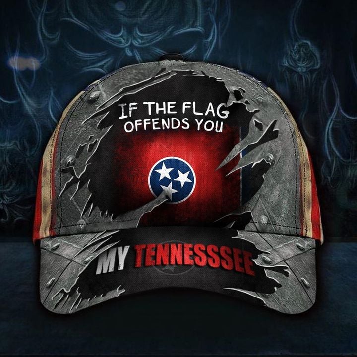 If The Flag Offends You My Tennessee Hat Vintage USA Flag Ball Cap Gift For Father In Law