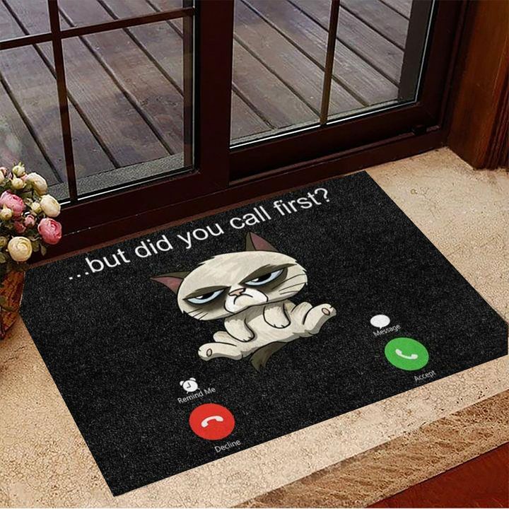 Cat But Did You Call First Doormat Hilarious Funny Welcome Front Door Mat Cat Lovers Gifts
