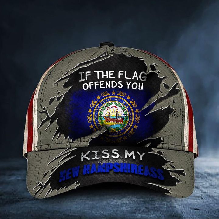 If The Flag Offends You Kiss My New Hampshireass Cap USA Flag Hat New Hampshire Gift Ideas