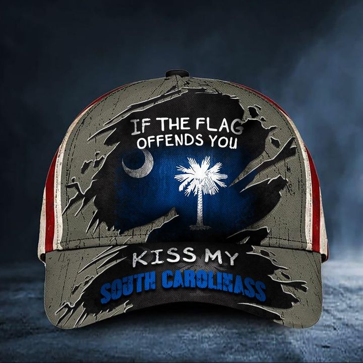 If The Flag Offends You Kiss My South Carolinaass Hat Vintage USA Flag Cap Sc State Products