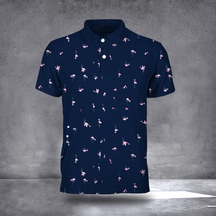 Flamingo Polo Shirt Flamingo Golf Shirt Clothing Golf Gift For Men Dad Ideas