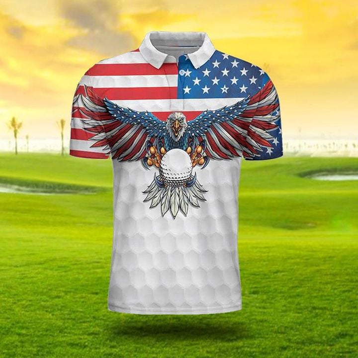 USA Golf Polo Shirt Eagle Usa Olympic Golf Team Apparel Golf Polo For Men