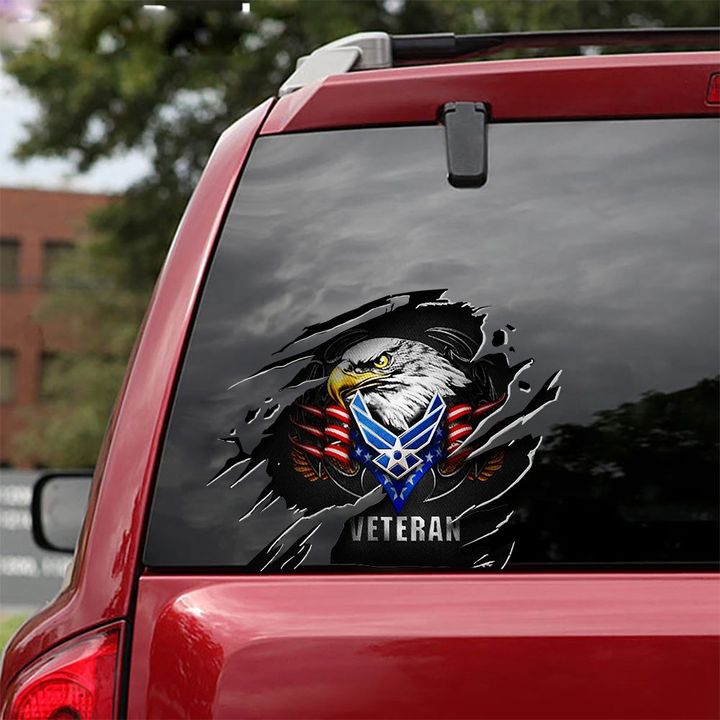 Air Force Veteran Sticker Decal Proud Of Veteran USAF Car Decor Air Force Retirement Gift