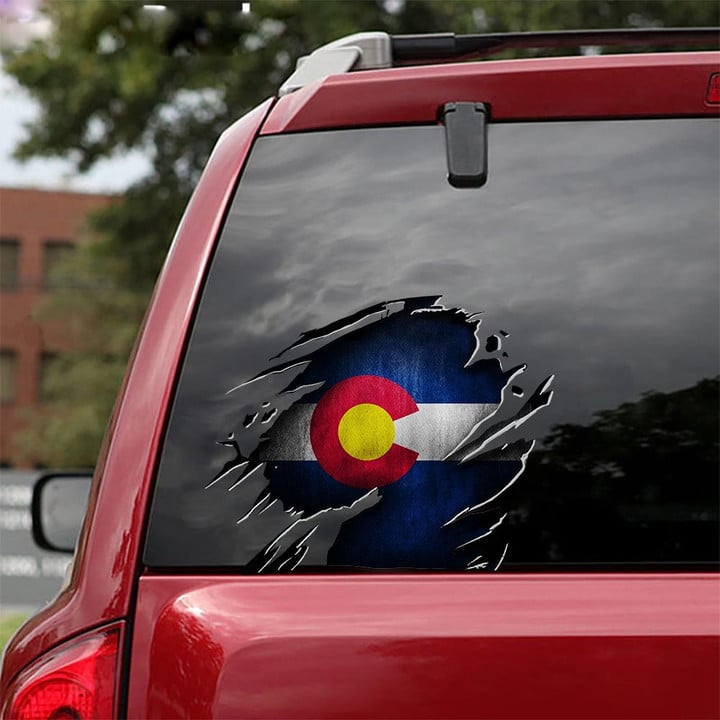 Colorado Flag Sticker Vinyl Car Decal State Colorado Merchandise Car Decor