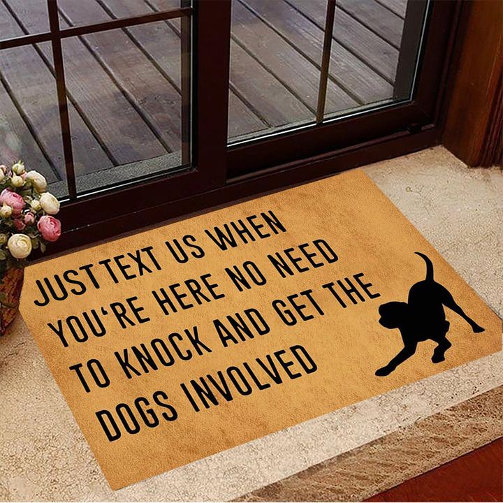 Rottweiler Just Text Us When You're Here Doormat Funny Dog Doormat Gift For Dog Owners
