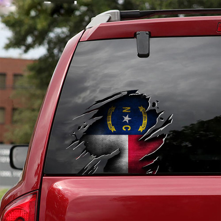North Carolina Flag Car Sticker Patriotic Window Vinyl Decal For Truck Decor Merchandise