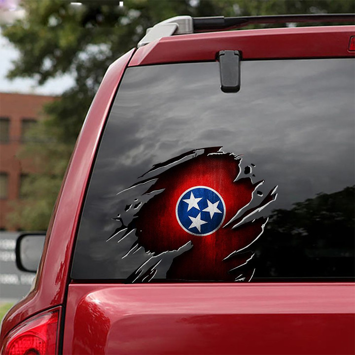 Tennessee Flag Car Sticker Vinyl Auto Decal Patriotic Tennessee State Car Decor Gift