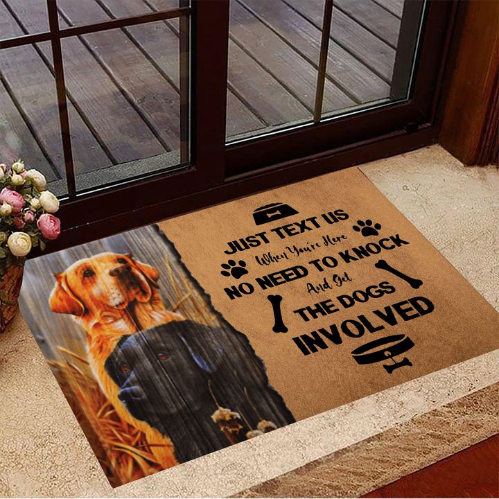 Retriever Just Text Us When You're Here Doormat Funny Dog Welcome Mat Sayings
