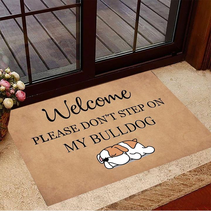 Welcome Please Don't Step On My Bulldog Doormat Dog Welcome Mat Gifts For Bulldog Lovers