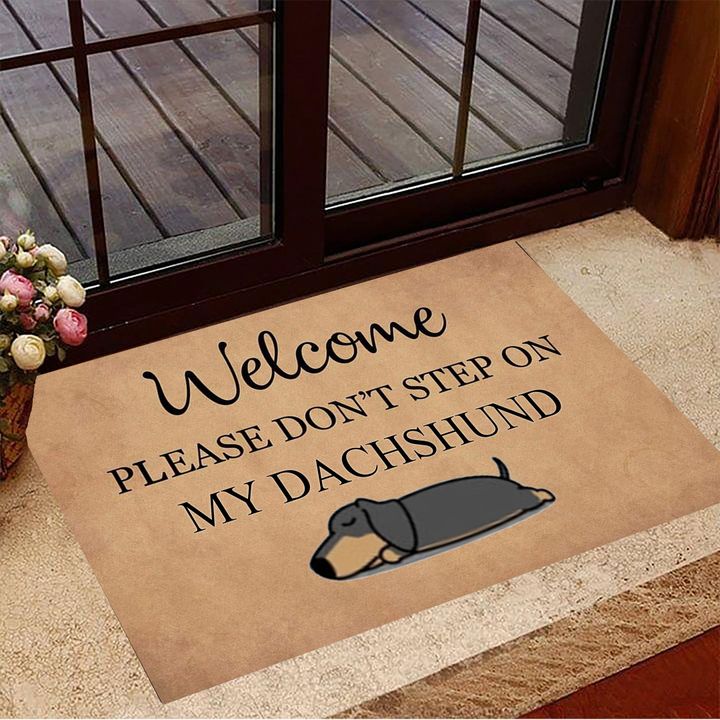 Welcome Please Don't Step On My Dachshund Doormat Indoor Welcome Mat Gifts For Dachshund Lovers