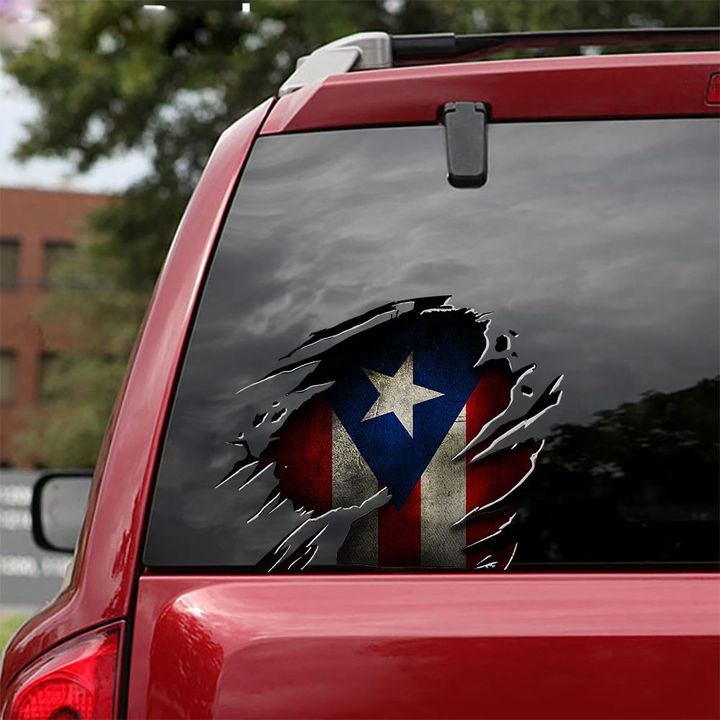 Puerto Rico Flag Sticker Patriotic Car Decal State Puerto Rico Merchandise Car Decor