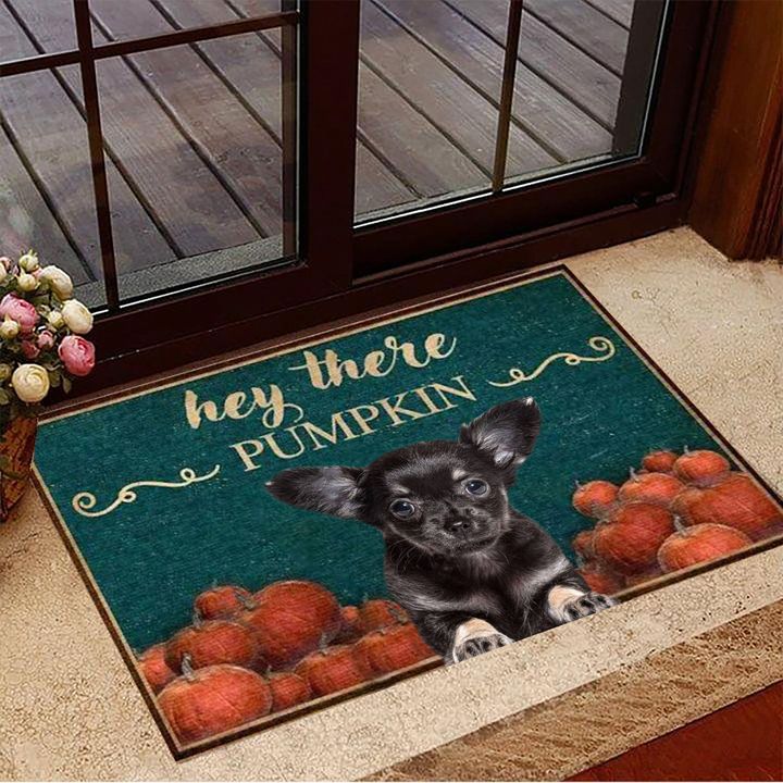 Chihuahua Hey There Pumpkin Doormat Autumn Doormat Gifts For Chihuahua Lovers