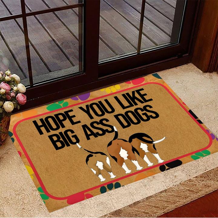Beagle Hope You Like Big Ass Dogs Doormat Funny Dog Welcome Mat Beagle Owners Gift