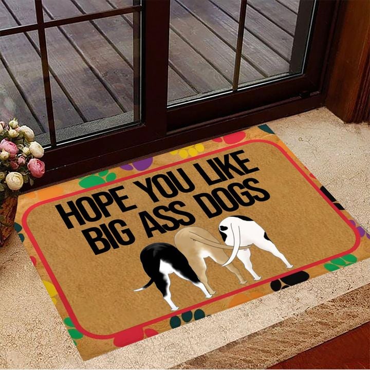 Pitbull Hope You Like Big Ass Dogs Doormat Funny Dog Welcome Mat For Pitbull Dog Owners