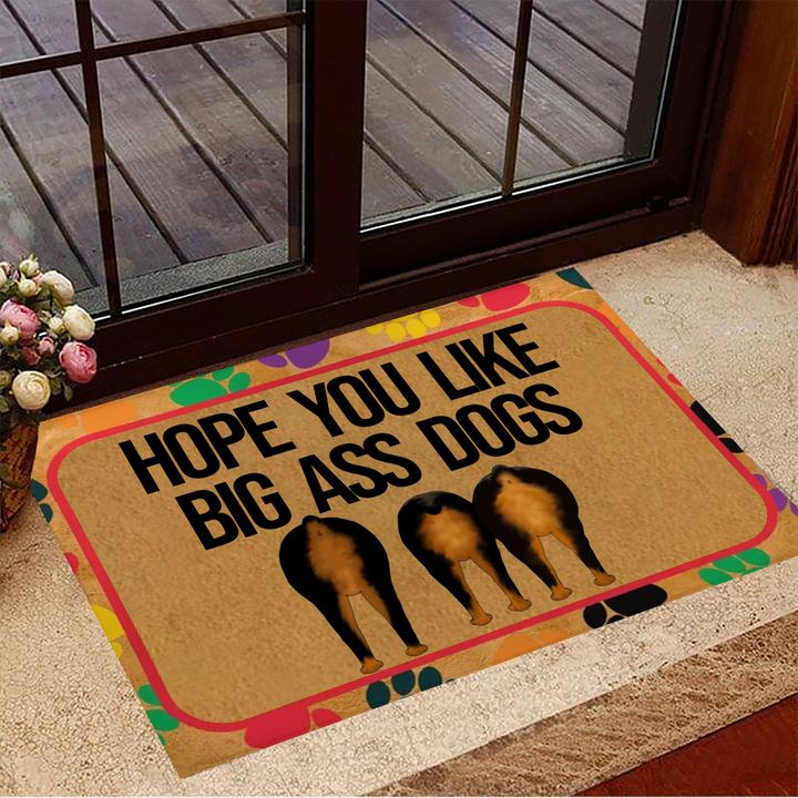 Rottweiler Hope You Like Big Ass Dogs Doormat Humorous Funny Doormat Sayings For Dog Lovers