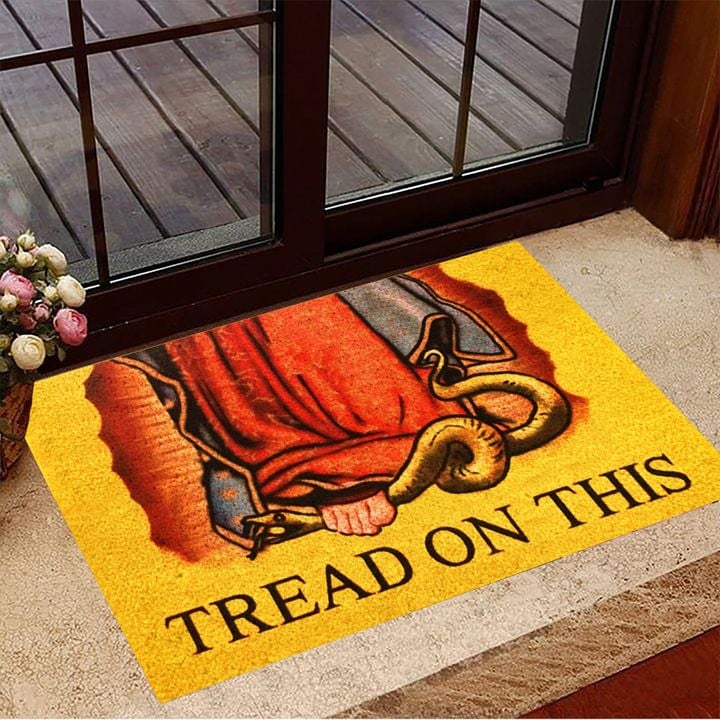 Tread On This Doormat Jesus Foot Stepped On Snake Doormat Inside Decor