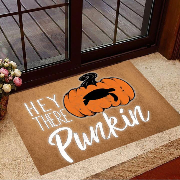 Sea Turtle Hey There Pumpkin Doormat Halloween Doormat Gifts For Turtle Lovers