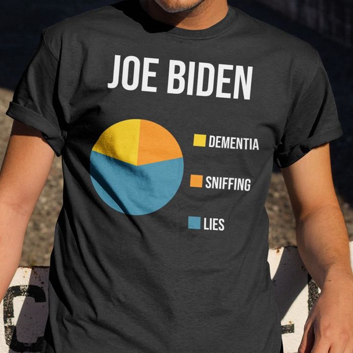Anti Joe Biden Shirt Biden Dementia Sniffing Lies Pie Chart Impeach Biden Shirt Fraudulent
