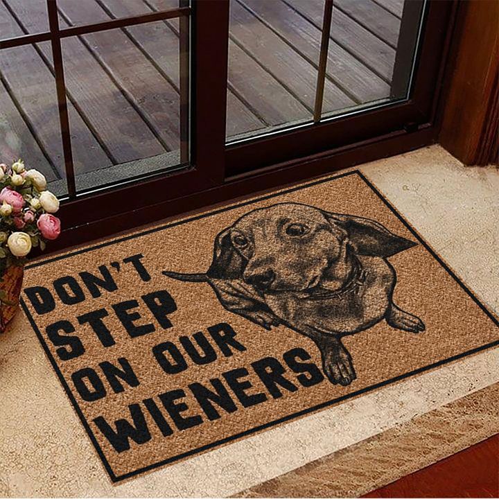 Dachshund Don't Step On Our Wieners Doormat Hilarious Doormats Gifts For Dachshund Lovers