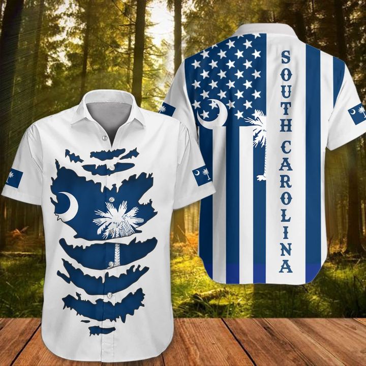 South Carolina Hawaiian Shirt Unique Proud Of State Flag South Carolina Apparel